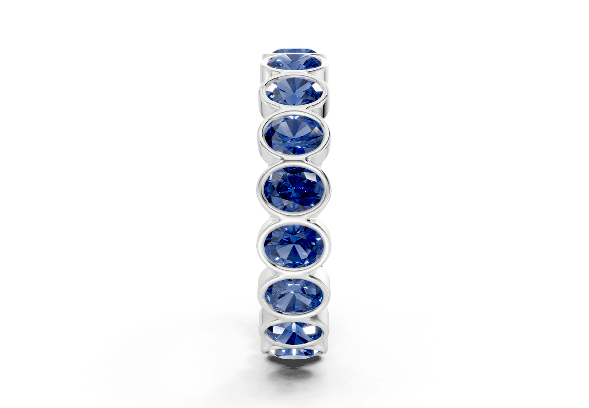 Petite Elysees Oval Cut Sapphire Gemstone Eternity Band 2 Carat Total Wt.