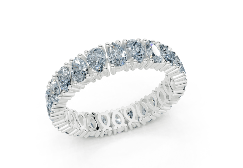 Petite Melrose Pear Cut Blue Diamond Eternity Band 2½ Carat Total Wt. - Ring Premier