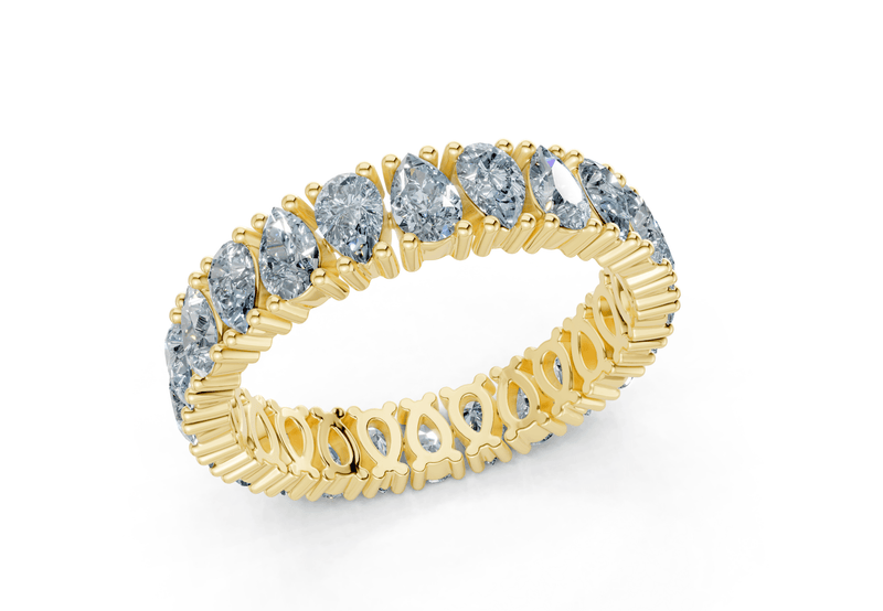 Petite Melrose Pear Cut Blue Diamond Eternity Band 2½ Carat Total Wt. - Ring Premier
