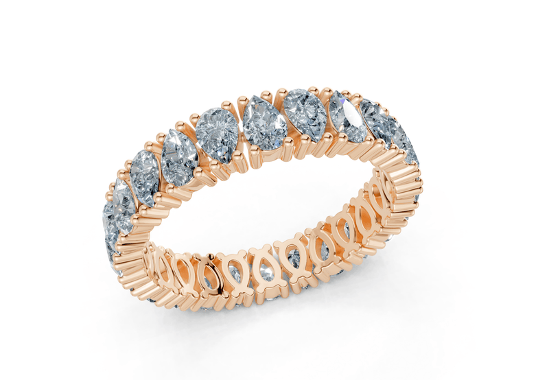 Petite Melrose Pear Cut Blue Diamond Eternity Band 2½ Carat Total Wt. - Ring Premier