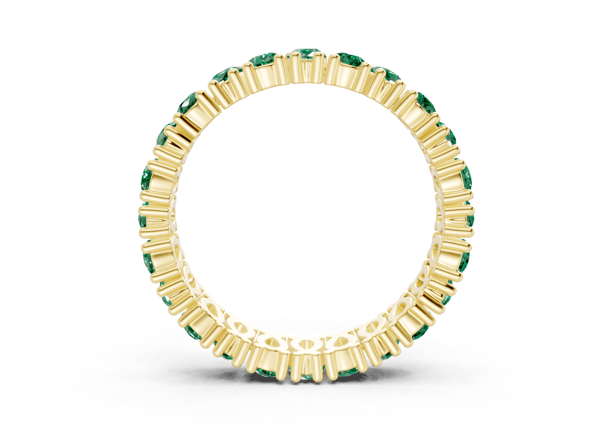Petite Melrose Pear Cut Emerald Gemstone Eternity Band 2½ Carat Total Wt.