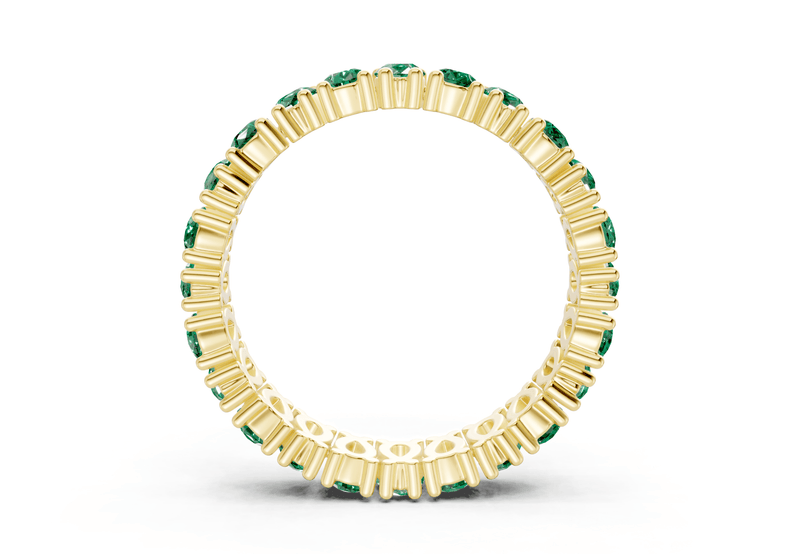 Petite Melrose Pear Cut Emerald Gemstone Eternity Band 2½ Carat Total Wt.