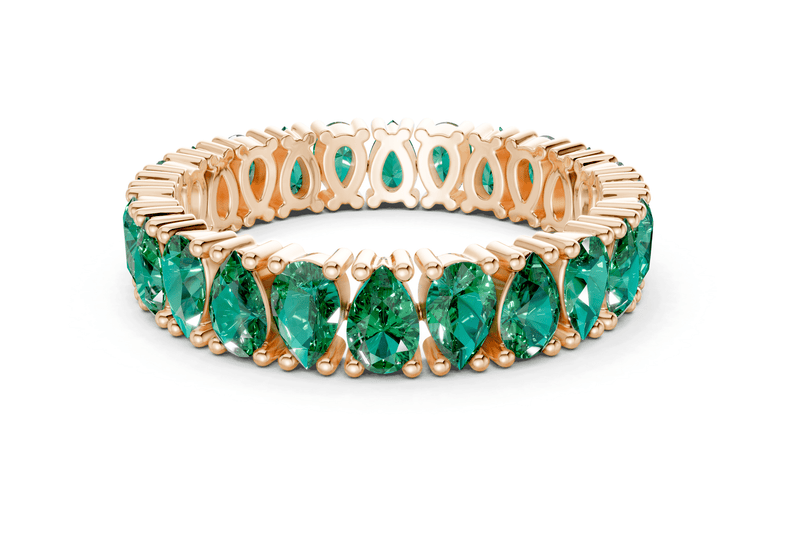Petite Melrose Pear Cut Emerald Gemstone Eternity Band 2½ Carat Total Wt. - Ring Premier