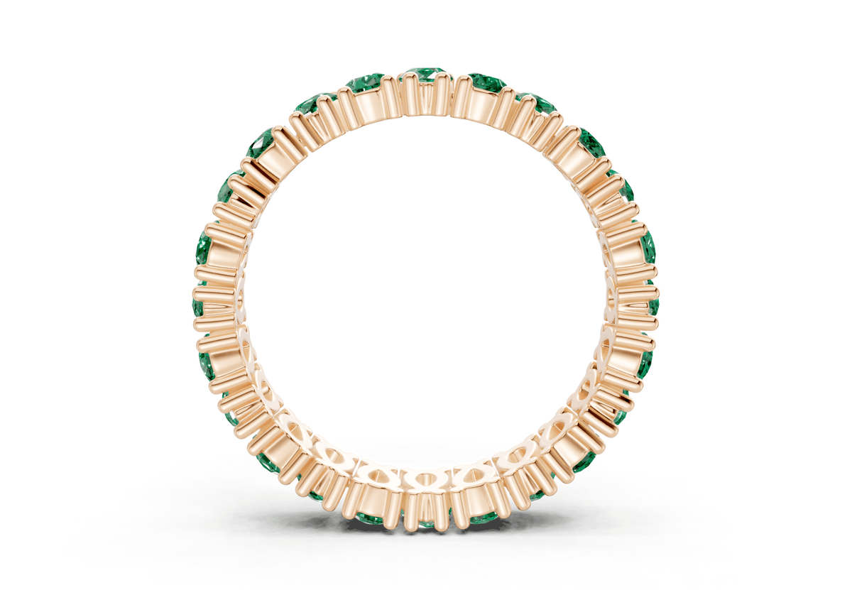 Petite Melrose Pear Cut Emerald Gemstone Eternity Band 2½ Carat Total Wt.