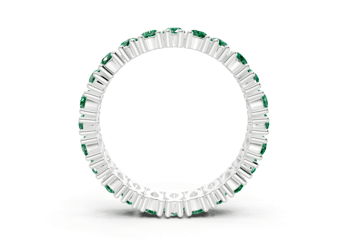 Petite Melrose Pear Cut Emerald Gemstone Eternity Band 2½ Carat Total Wt.