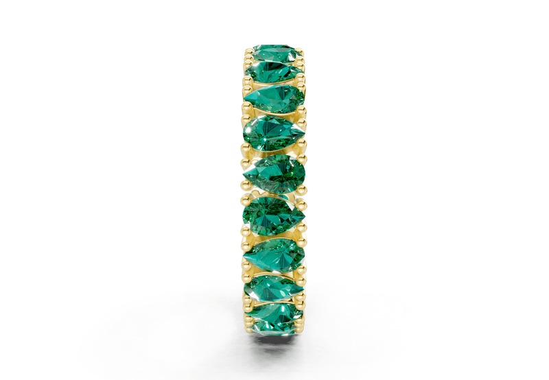 Petite Melrose Pear Cut Emerald Gemstone Eternity Band 2½ Carat Total Wt. - Ring Premier