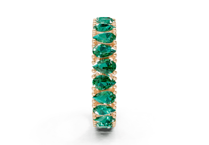 Petite Melrose Pear Cut Emerald Gemstone Eternity Band 2½ Carat Total Wt. - Ring Premier