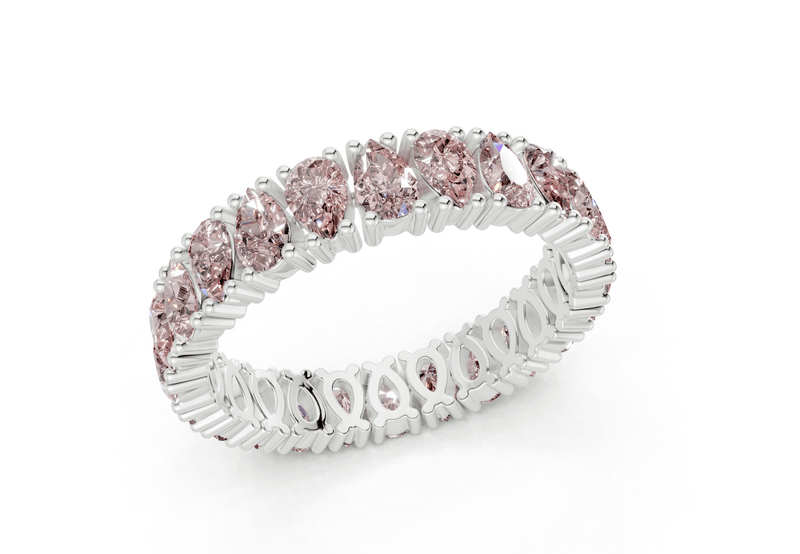 Petite Melrose Pear Cut Pink Diamond Eternity Band 2½ Carat Total Wt. - Ring Premier