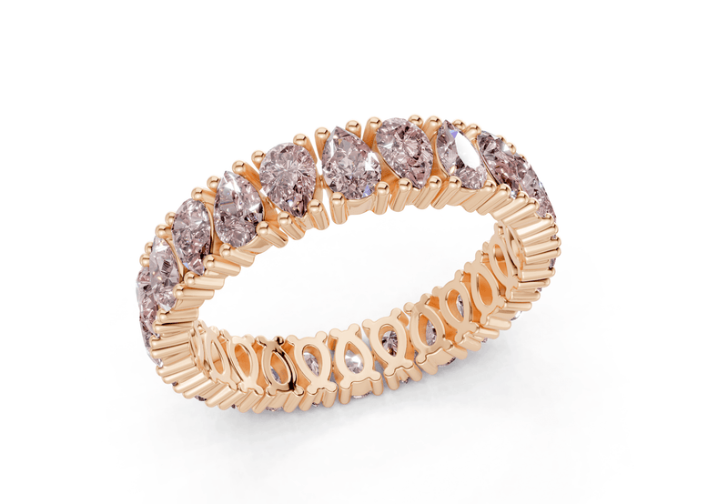 Petite Melrose Pear Cut Pink Diamond Eternity Band 2½ Carat Total Wt. - Ring Premier