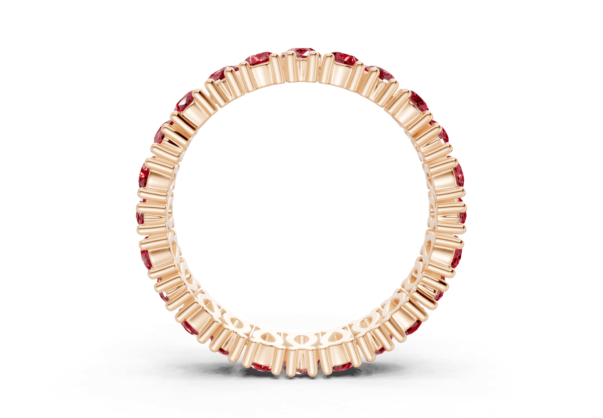 Petite Melrose Pear Cut Ruby Gemstone Eternity Band 2½ Carat Total Wt.