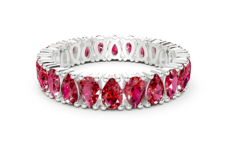 Petite Melrose Pear Cut Ruby Gemstone Eternity Band 2½ Carat Total Wt. - Ring Premier