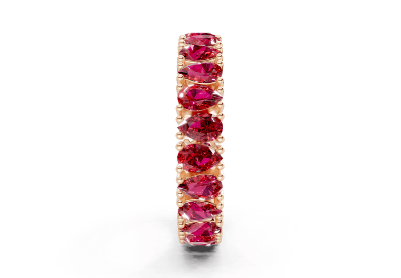Petite Melrose Pear Cut Ruby Gemstone Eternity Band 2½ Carat Total Wt. - Ring Premier