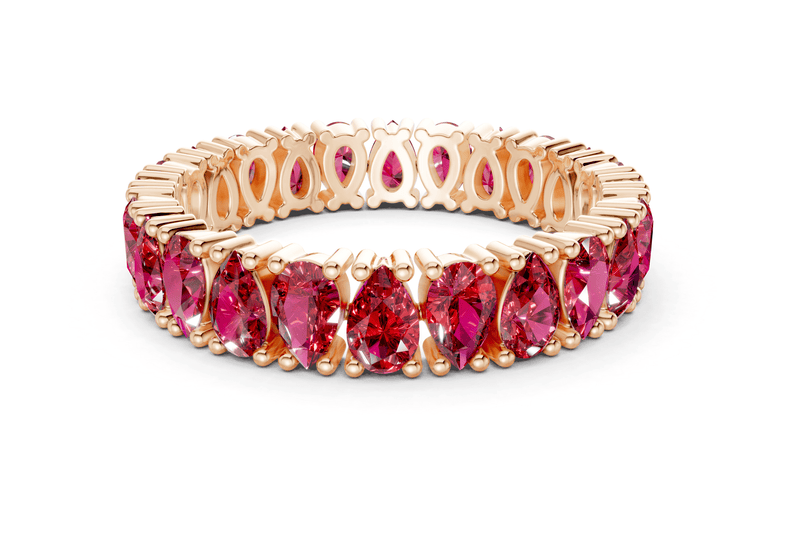 Petite Melrose Pear Cut Ruby Gemstone Eternity Band 2½ Carat Total Wt. - Ring Premier