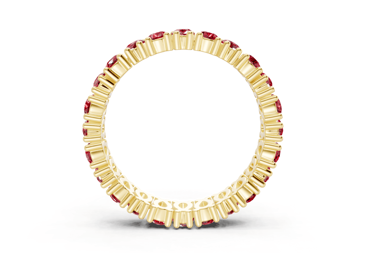 Petite Melrose Pear Cut Ruby Gemstone Eternity Band 2½ Carat Total Wt.