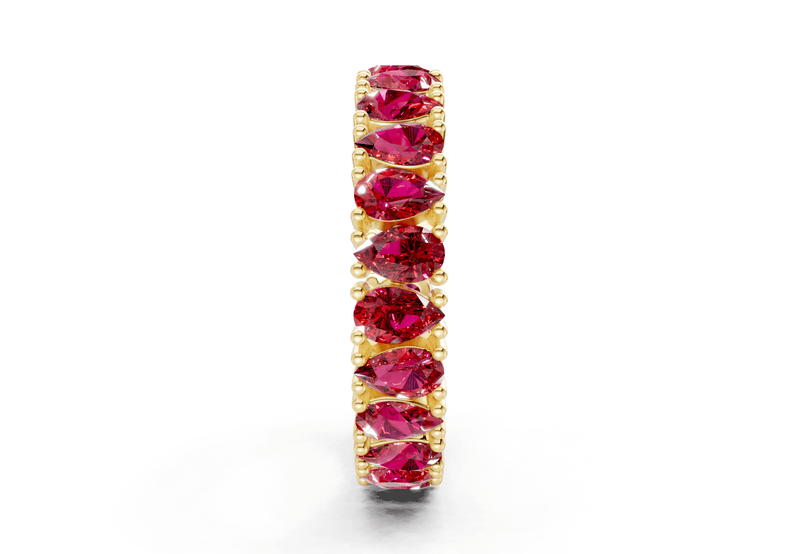Petite Melrose Pear Cut Ruby Gemstone Eternity Band 2½ Carat Total Wt. - Ring Premier
