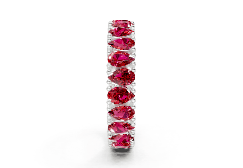 Petite Melrose Pear Cut Ruby Gemstone Eternity Band 2½ Carat Total Wt. - Ring Premier
