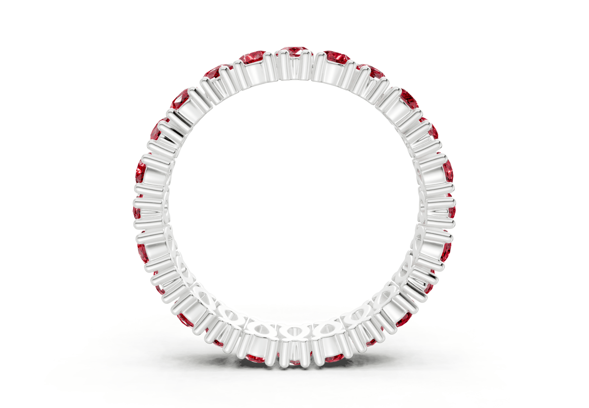Petite Melrose Pear Cut Ruby Gemstone Eternity Band 2½ Carat Total Wt.