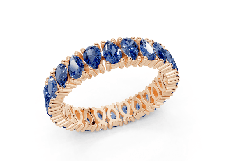 Petite Melrose Pear Cut Sapphire Gemstone Eternity Band 2½ Carat Total Wt. - Ring Premier