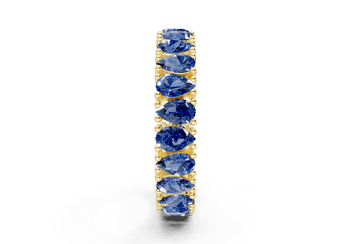 Petite Melrose Pear Cut Sapphire Gemstone Eternity Band 2½ Carat Total Wt.