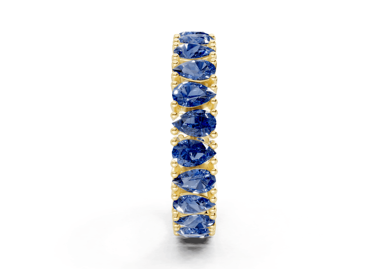 Petite Melrose Pear Cut Sapphire Gemstone Eternity Band 2½ Carat Total Wt. - Ring Premier