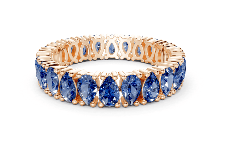 Petite Melrose Pear Cut Sapphire Gemstone Eternity Band 2½ Carat Total Wt. - Ring Premier