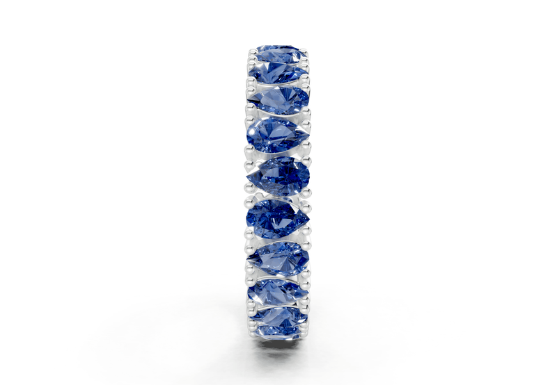 Petite Melrose Pear Cut Sapphire Gemstone Eternity Band 2½ Carat Total Wt. - Ring Premier