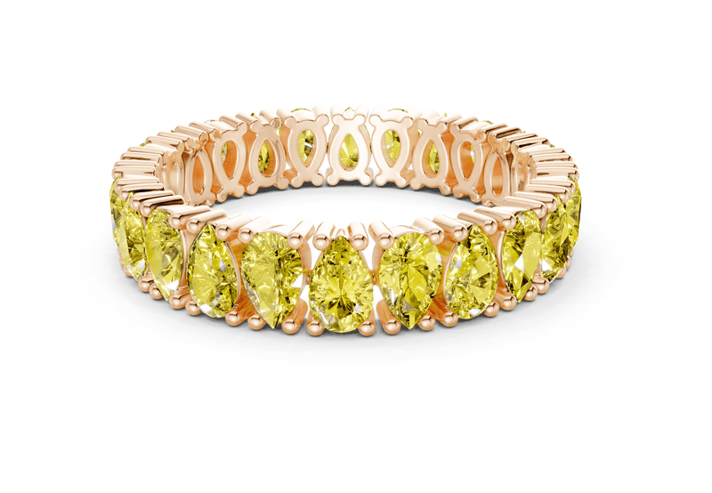 Petite Melrose Pear Cut Yellow Diamond Eternity Band 2½ Carat Total Wt. - Ring Premier