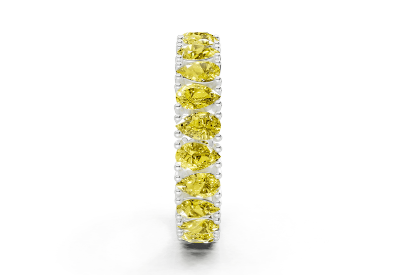 Petite Melrose Pear Cut Yellow Diamond Eternity Band 2½ Carat Total Wt. - Ring Premier