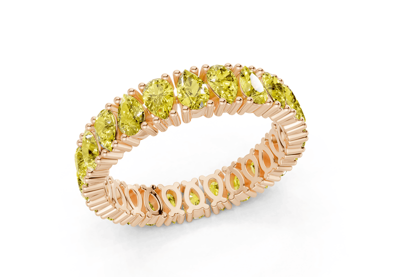 Petite Melrose Pear Cut Yellow Diamond Eternity Band 2½ Carat Total Wt. - Ring Premier