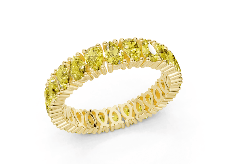Petite Melrose Pear Cut Yellow Diamond Eternity Band 2½ Carat Total Wt. - Ring Premier