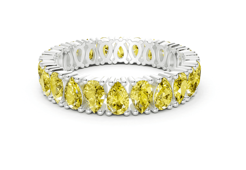 Petite Melrose Pear Cut Yellow Diamond Eternity Band 2½ Carat Total Wt. - Ring Premier