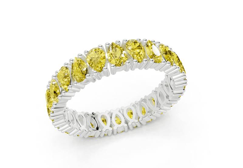 Petite Melrose Pear Cut Yellow Diamond Eternity Band 2½ Carat Total Wt. - Ring Premier