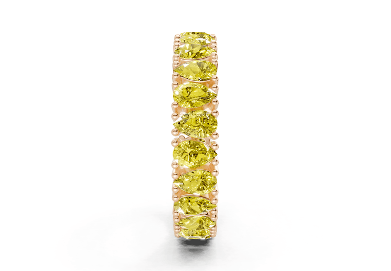 Petite Melrose Pear Cut Yellow Diamond Eternity Band 2½ Carat Total Wt. - Ring Premier