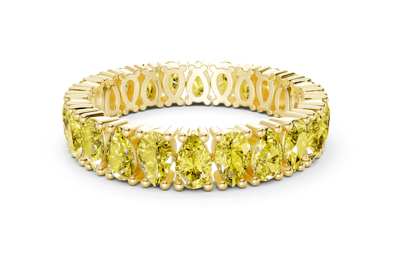 Petite Melrose Pear Cut Yellow Diamond Eternity Band 2½ Carat Total Wt.