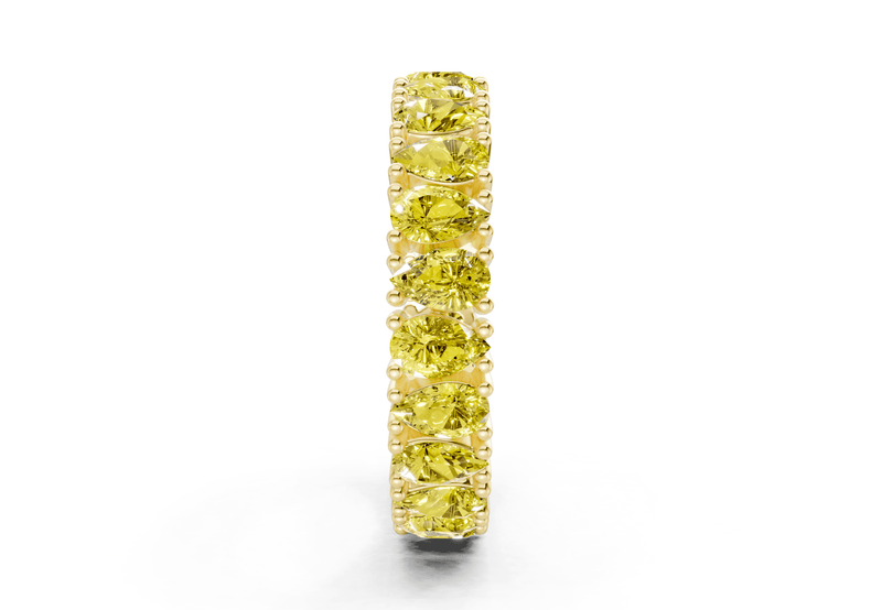 Petite Melrose Pear Cut Yellow Diamond Eternity Band 2½ Carat Total Wt. - Ring Premier