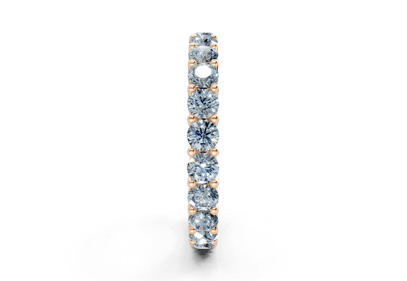 Petite Melrose Round Cut Blue Diamond Eternity Band 2½ Carat Total Wt. - Ring Premier