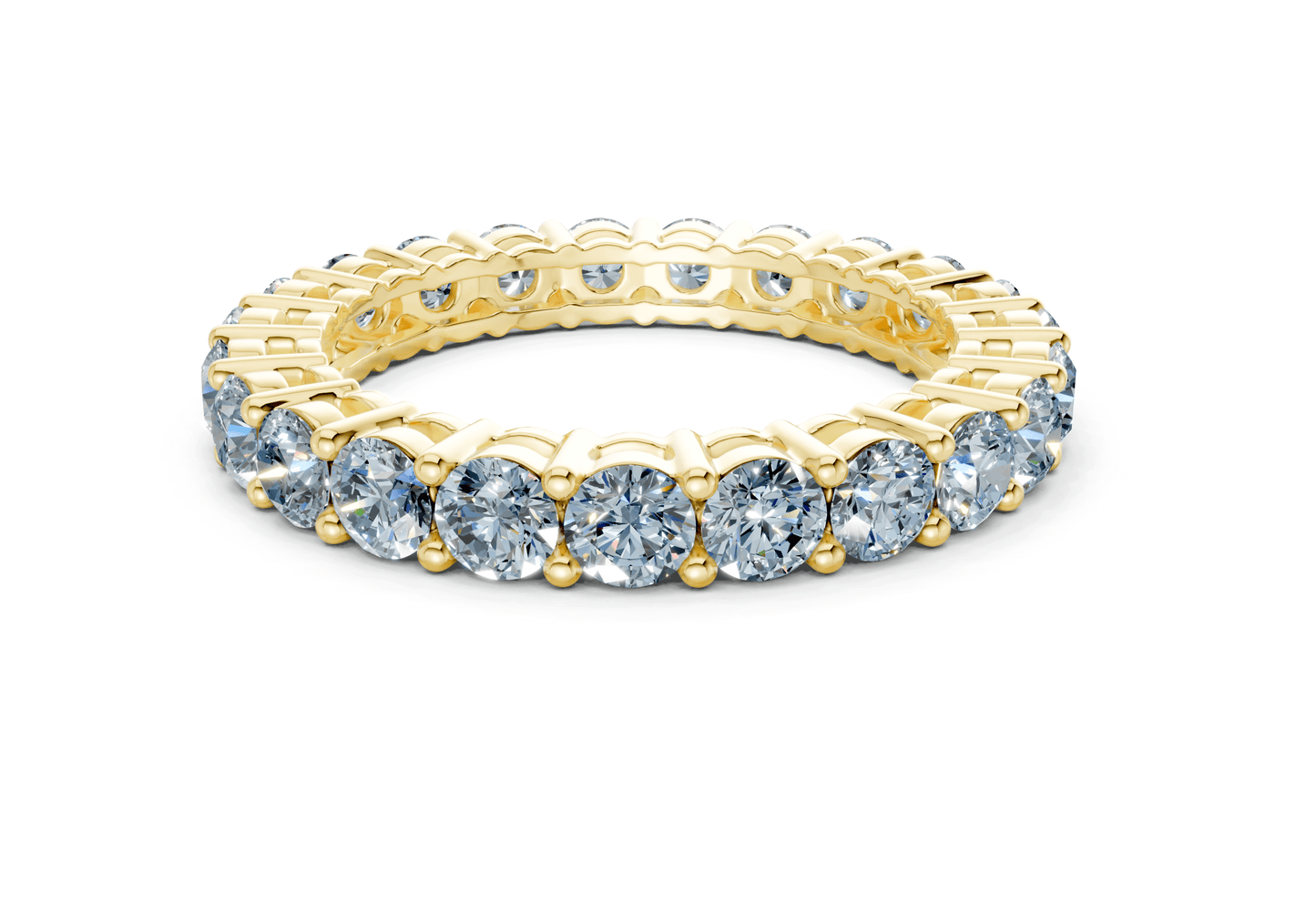 Petite Melrose Round Cut Blue Diamond Eternity Band 2½ Carat Total Wt. - Ring Premier
