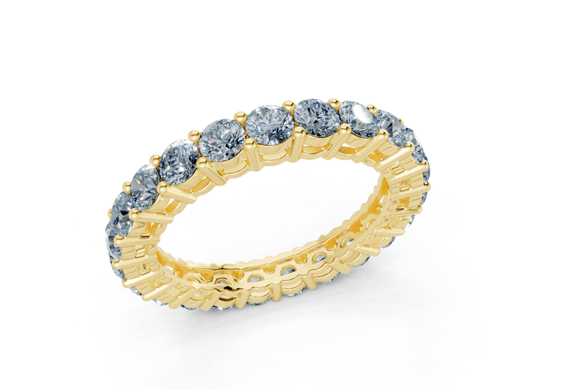Petite Melrose Round Cut Blue Diamond Eternity Band 2½ Carat Total Wt. - Ring Premier