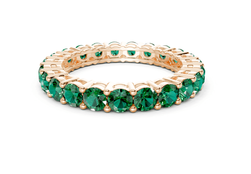 Petite Melrose Round Cut Emerald Gemstone Eternity Band 2½ Carat Total Wt. - Ring Premier