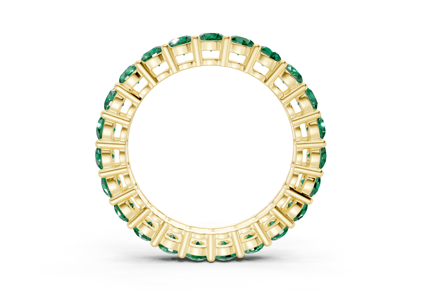 Petite Melrose Round Cut Emerald Gemstone Eternity Band 2½ Carat Total Wt. - Ring Premier