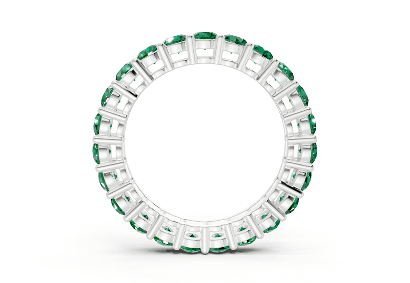 Petite Melrose Round Cut Emerald Gemstone Eternity Band 2½ Carat Total Wt. - Ring Premier