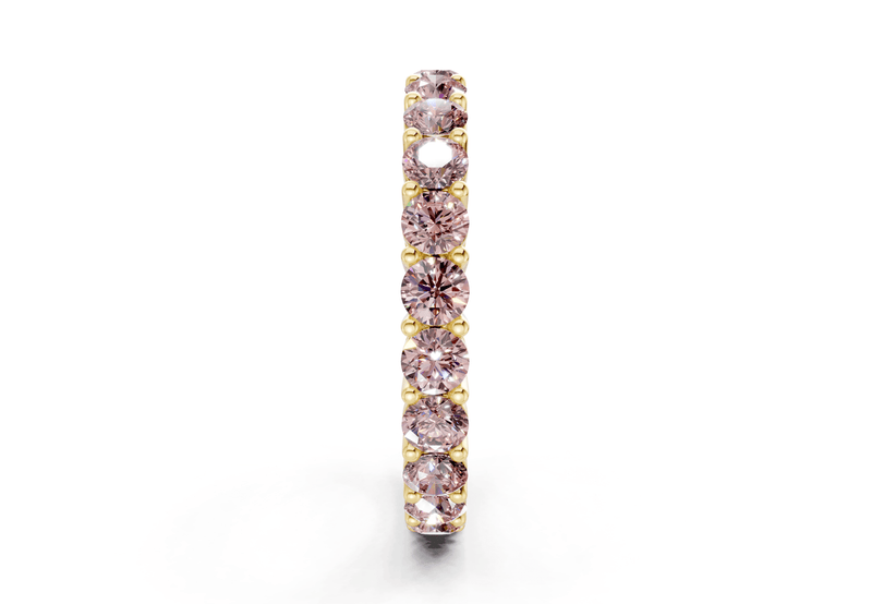 Petite Melrose Round Cut Pink Diamond Eternity Band 2½ Carat Total Wt. - Ring Premier