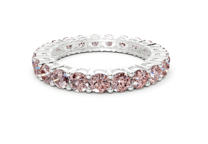 Petite Melrose Round Cut Pink Diamond Eternity Band 2½ Carat Total Wt. - Ring Premier