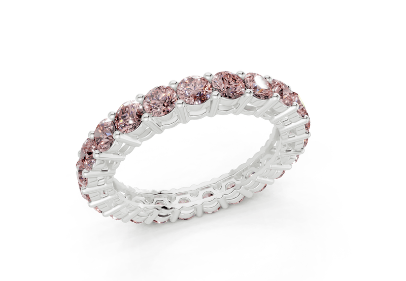 Petite Melrose Round Cut Pink Diamond Eternity Band 2½ Carat Total Wt. - Ring Premier