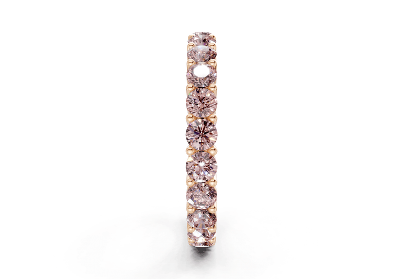 Petite Melrose Round Cut Pink Diamond Eternity Band 2½ Carat Total Wt. - Ring Premier