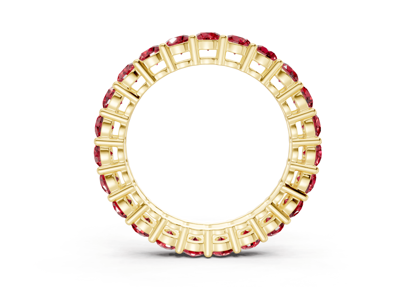Petite Melrose Round Cut Ruby Gemstone Eternity Band 2½ Carat Total Wt. - Ring Premier