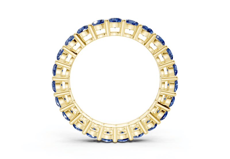 Petite Melrose Round Cut Sapphire Gemstone Eternity Band 2½ Carat Total Wt.