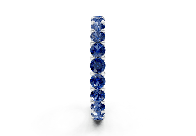 Petite Melrose Round Cut Sapphire Gemstone Eternity Band 2½ Carat Total Wt. - Ring Premier
