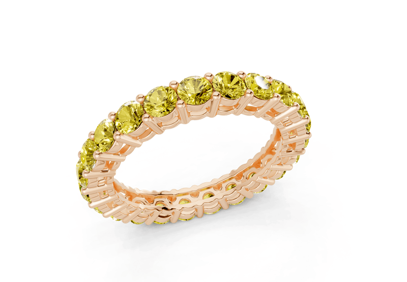 Petite Melrose Round Cut Yellow Diamond Eternity Band 2½ Carat Total Wt. - Ring Premier
