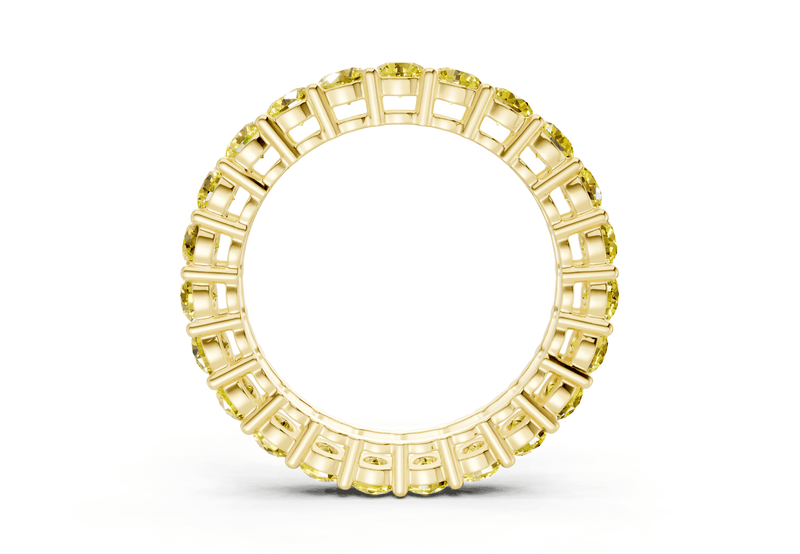 Petite Melrose Round Cut Yellow Diamond Eternity Band 2½ Carat Total Wt.